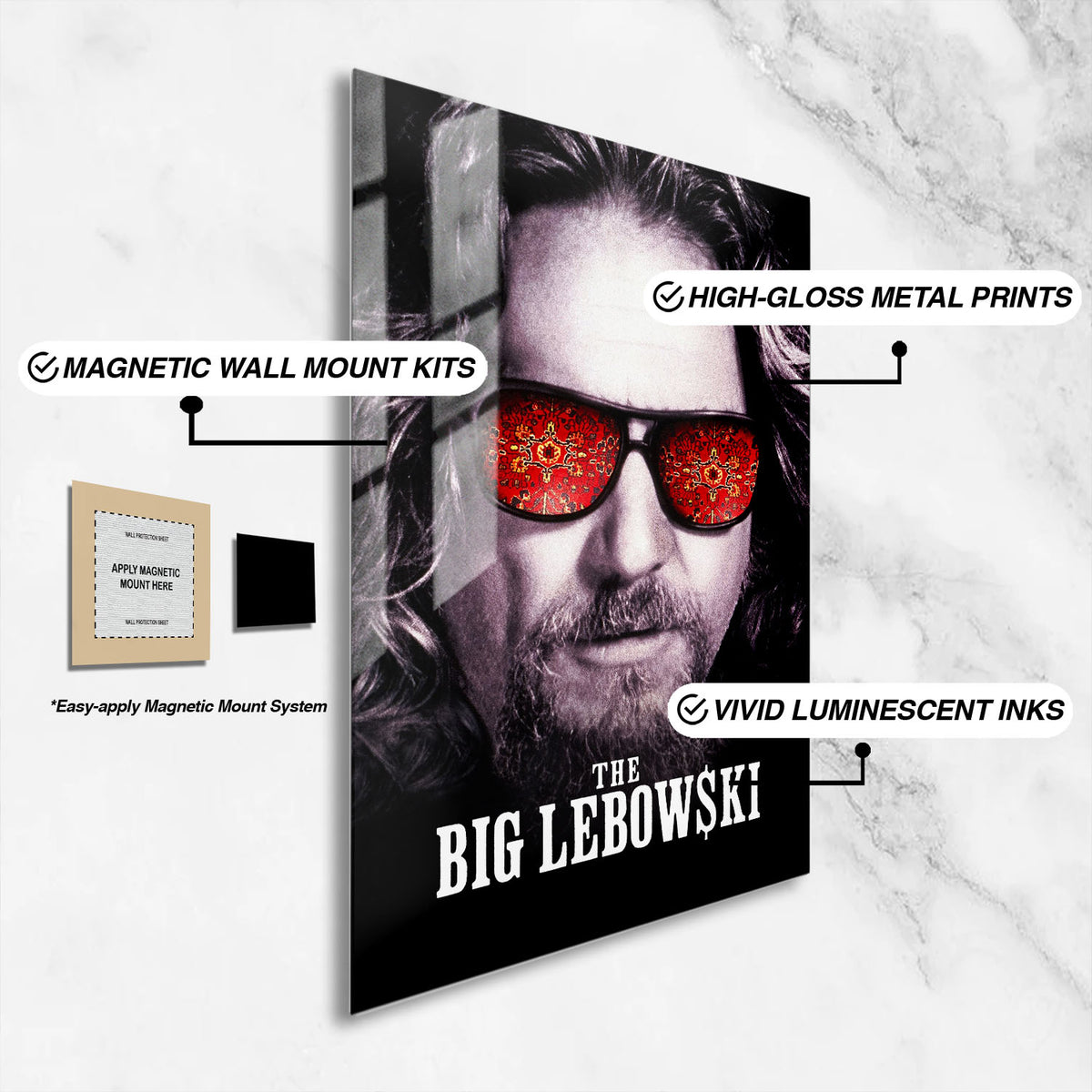 Flex Designs Metal Poster The Big Lebowski 16 x 24" Home Goods - Movie 1998 Movie Metal Poster