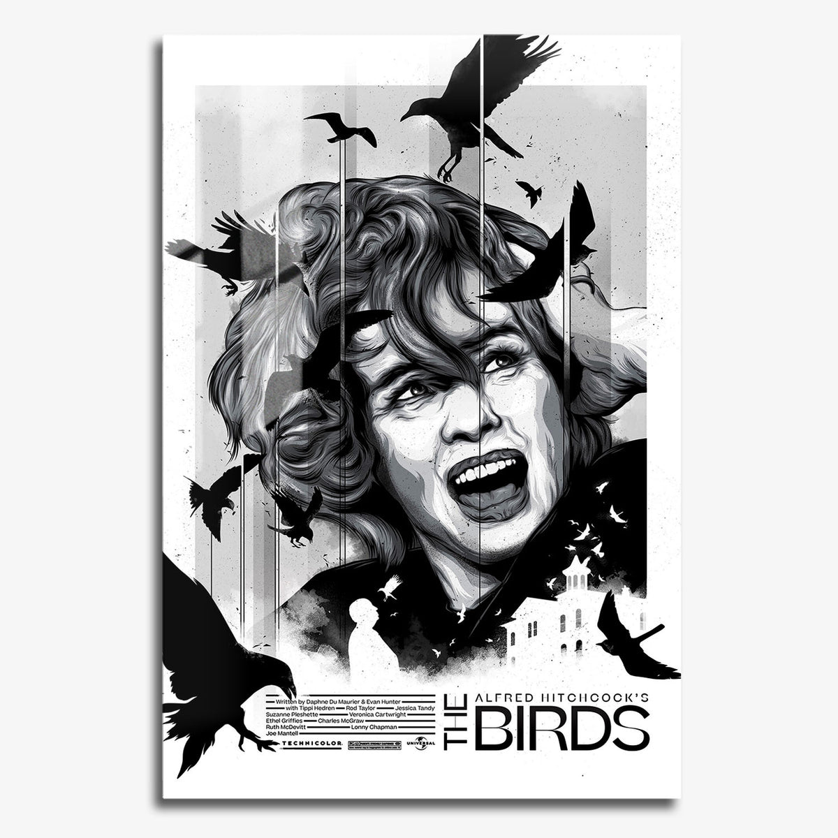 Flex Designs Metal Poster The Birds 11 x 17" Home Goods - Movie 1963 Movie Metal Poster