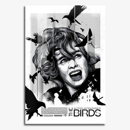 Flex Designs Metal Poster The Birds 11 x 17" Home Goods - Movie 1963 Movie Metal Poster