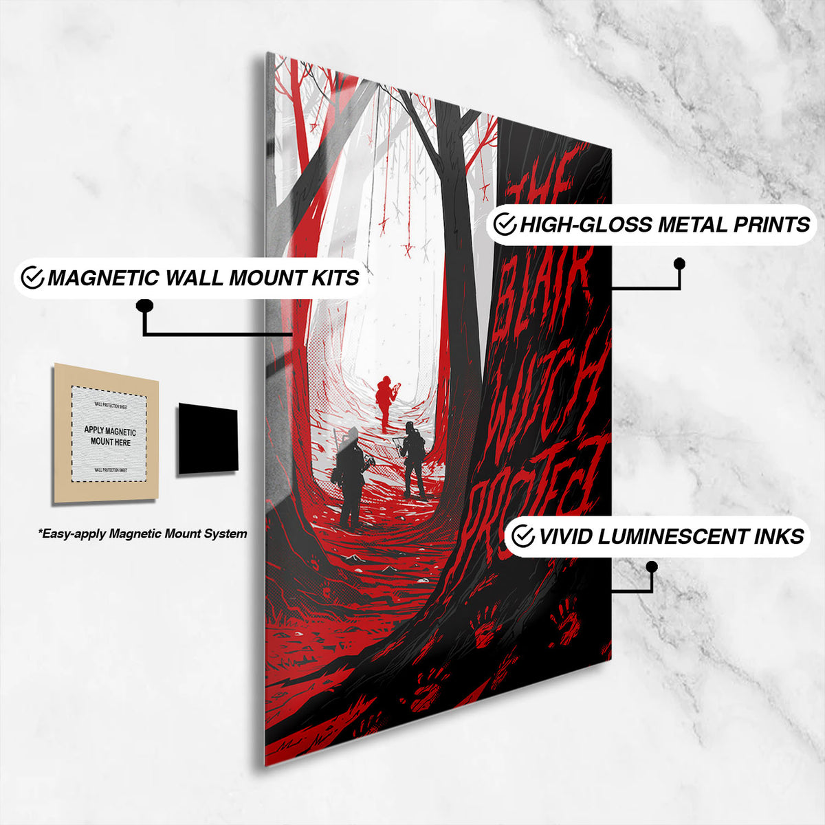 Flex Designs Metal Poster The Blair Witch Project Cinematic 16 x 24" Home Goods - Movie 1999 Movie Metal Poster