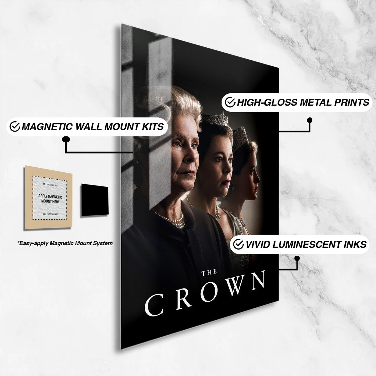 Flex Designs Metal Poster The Crown 16 x 24" Home Goods - TV Show 2016 TV Show Metal Poster