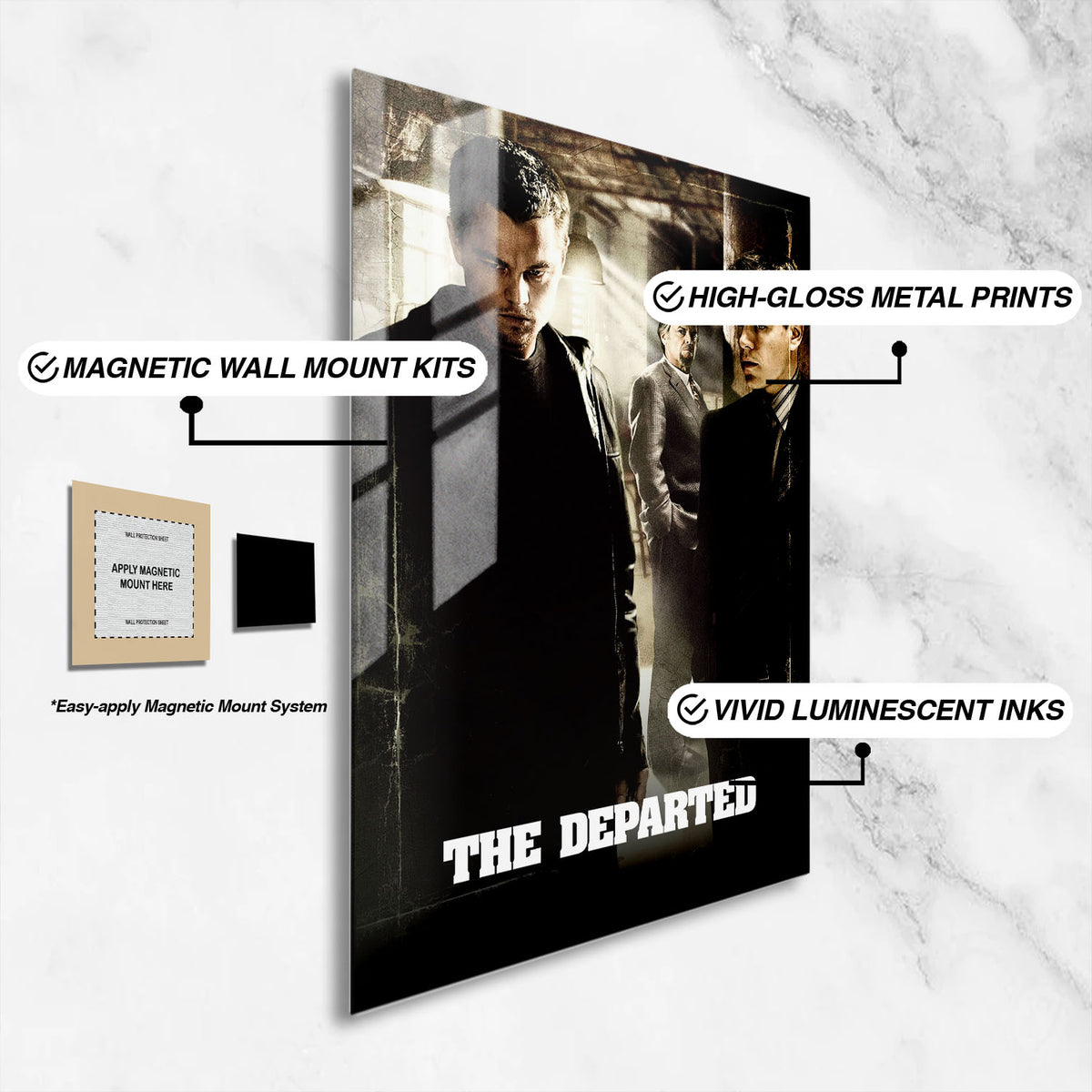 Flex Designs Metal Poster The Departed 16 x 24" Home Goods - Movie 2006 Movie Metal Poster