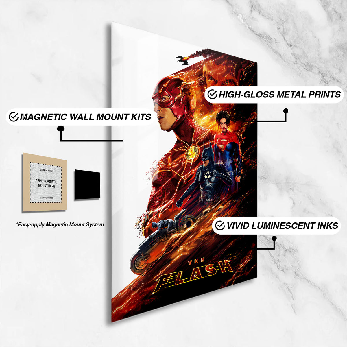 Flex Designs Metal Poster The Flash Sketch 16 x 24" Home Goods - Movie 2023 Movie Metal Poster
