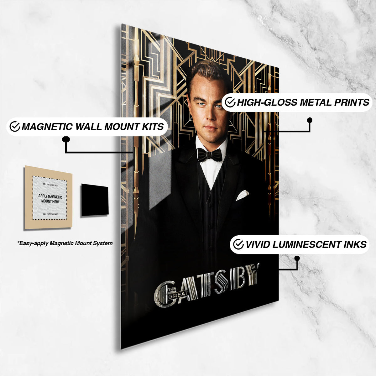 Flex Designs Metal Poster The Great Gatsby 16 x 24" Home Goods - Movie 2013 Movie Metal Poster