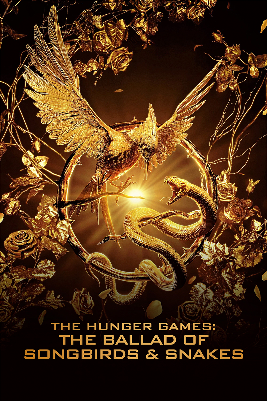 Flex Designs Metal Poster The Hunger Games The Ballad of Songbirds & Snakes Gold 11 x 17" Home Goods - Movie 2023 Movie Metal Poster