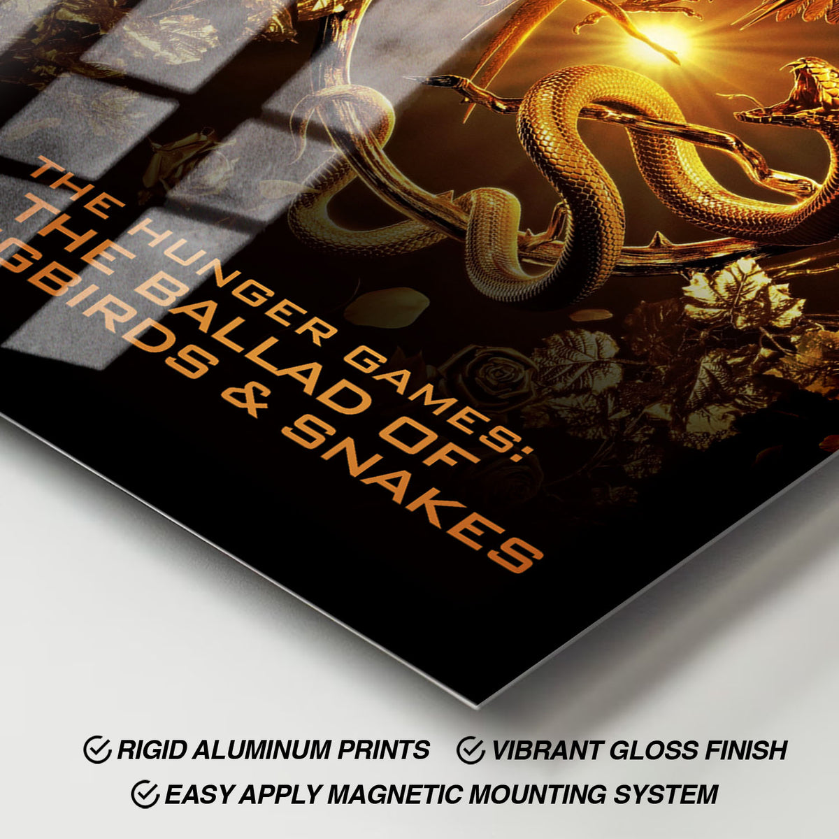 Flex Designs Metal Poster The Hunger Games The Ballad of Songbirds & Snakes Gold 11 x 17" Home Goods - Movie 2023 Movie Metal Poster