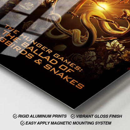 Flex Designs Metal Poster The Hunger Games The Ballad of Songbirds & Snakes Gold 11 x 17" Home Goods - Movie 2023 Movie Metal Poster