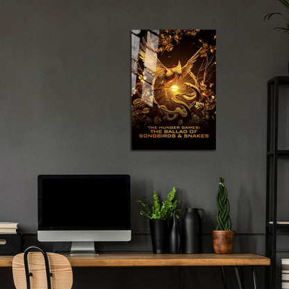 Flex Designs Metal Poster The Hunger Games The Ballad of Songbirds & Snakes Gold 24 x 36" Home Goods - Movie 2023 Movie Metal Poster