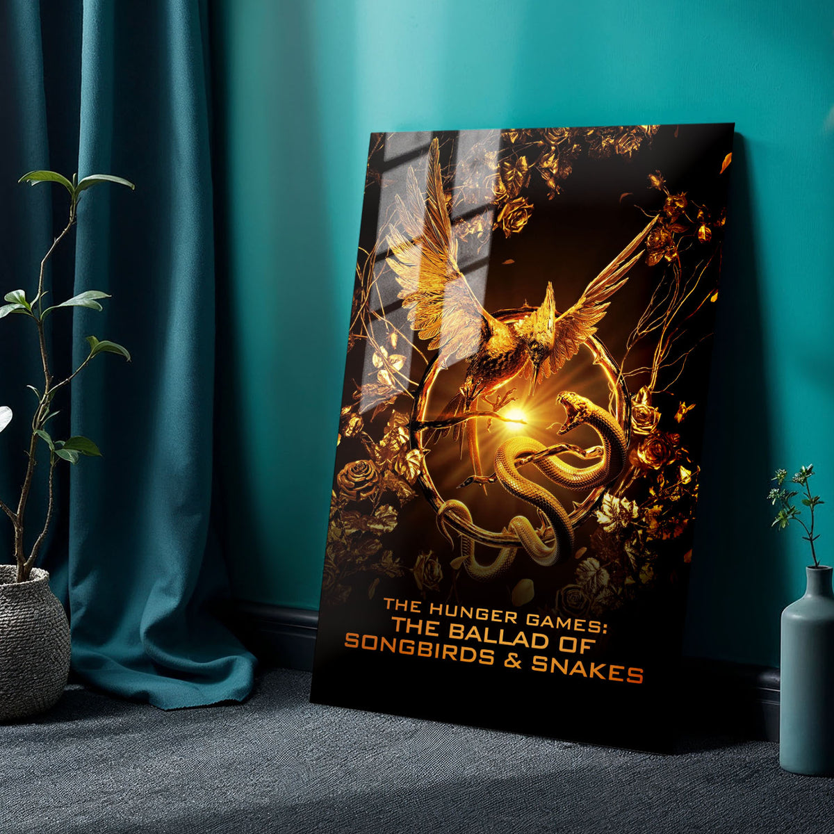 Flex Designs Metal Poster The Hunger Games The Ballad of Songbirds & Snakes Gold 24 x 36" Home Goods - Movie 2023 Movie Metal Poster