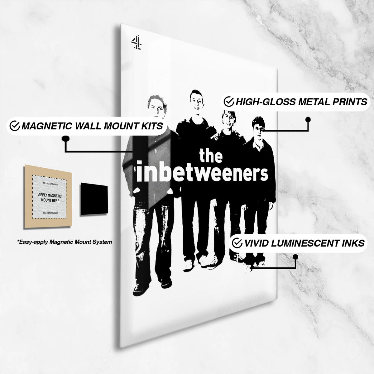 Flex Designs Metal Poster The Inbetweeners 16 x 24" Home Goods - TV Show 2008 TV Show Metal Poster