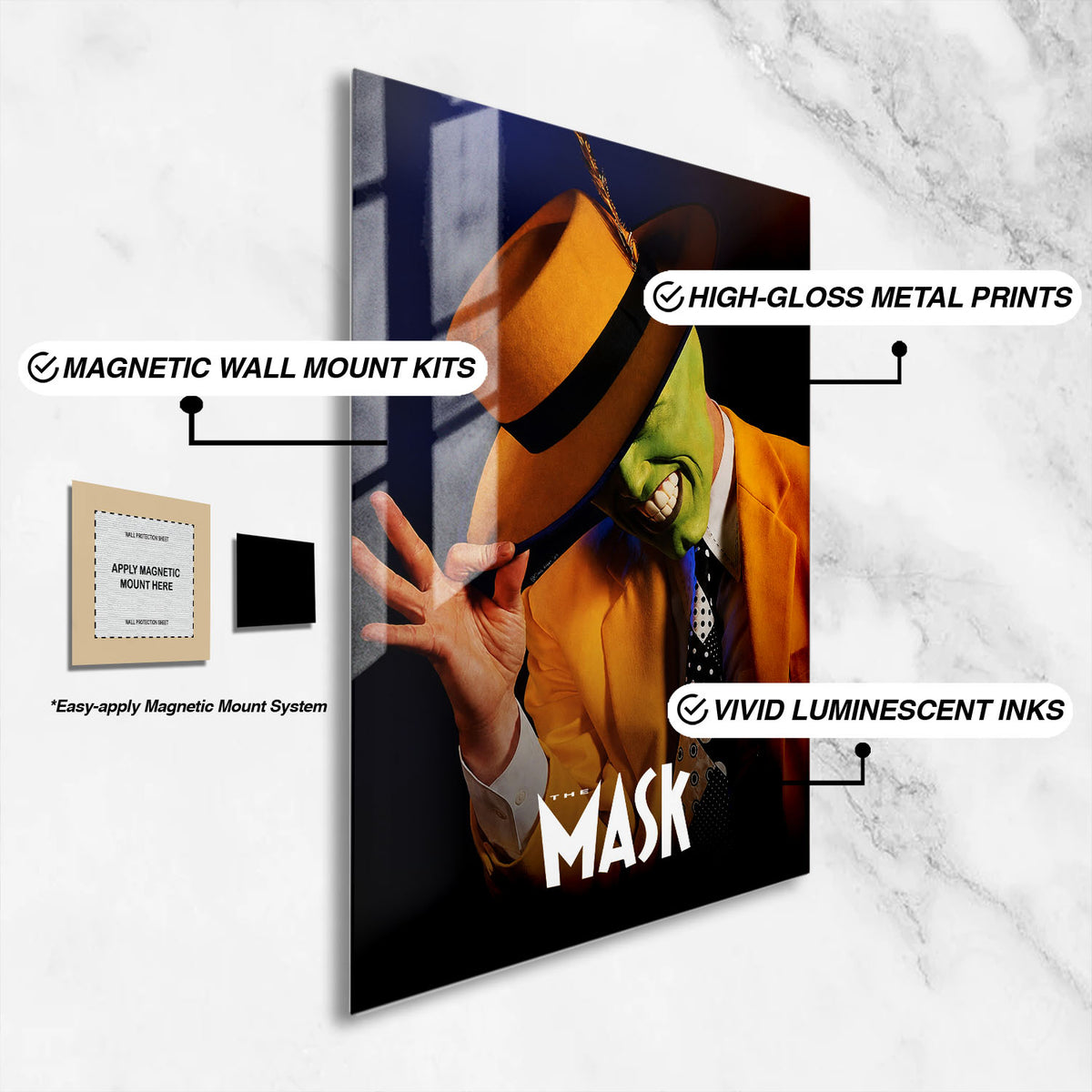 Flex Designs Metal Poster The Mask 16 x 24" Home Goods - Movie 1994 Movie Metal Poster