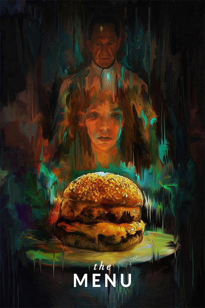 Flex Designs Metal Poster The Menu Burger 11 x 17" Home Goods - Movie 2022 Movie Metal Poster
