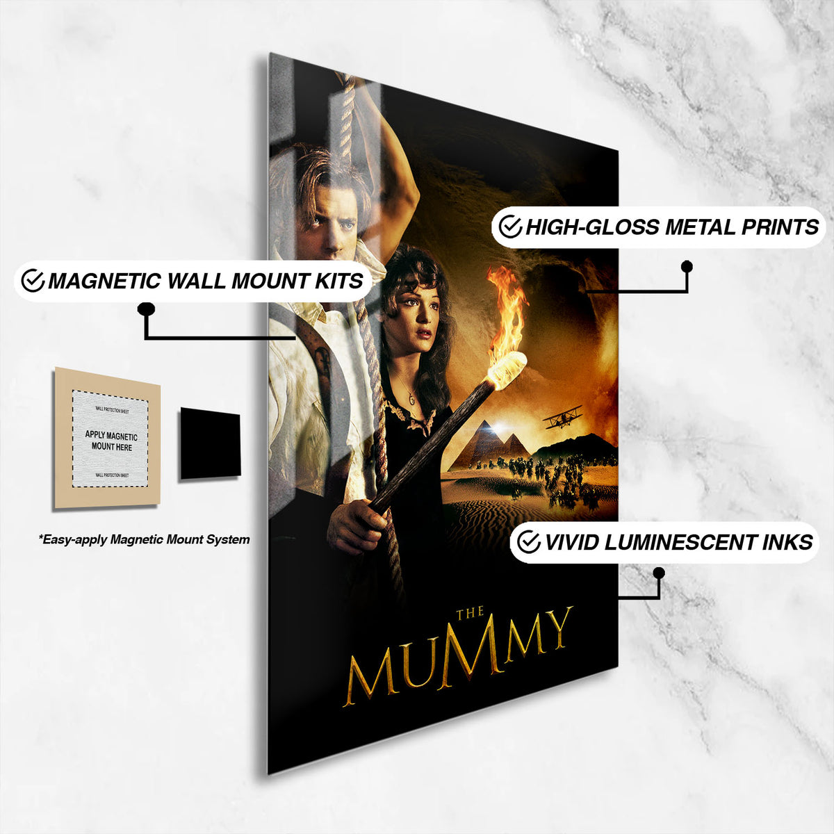 Flex Designs Metal Poster The Mummy 16 x 24" Home Goods - Movie 1999 Movie Metal Poster