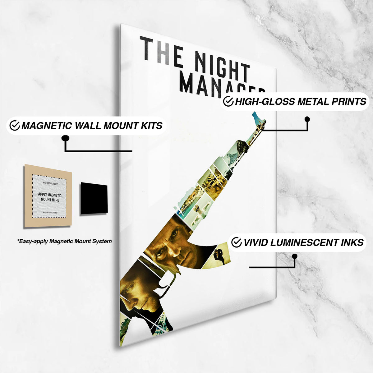 Flex Designs Metal Poster The Night Manager Minimalist 16 x 24" Home Goods - TV Show 2016 TV Show Metal Poster
