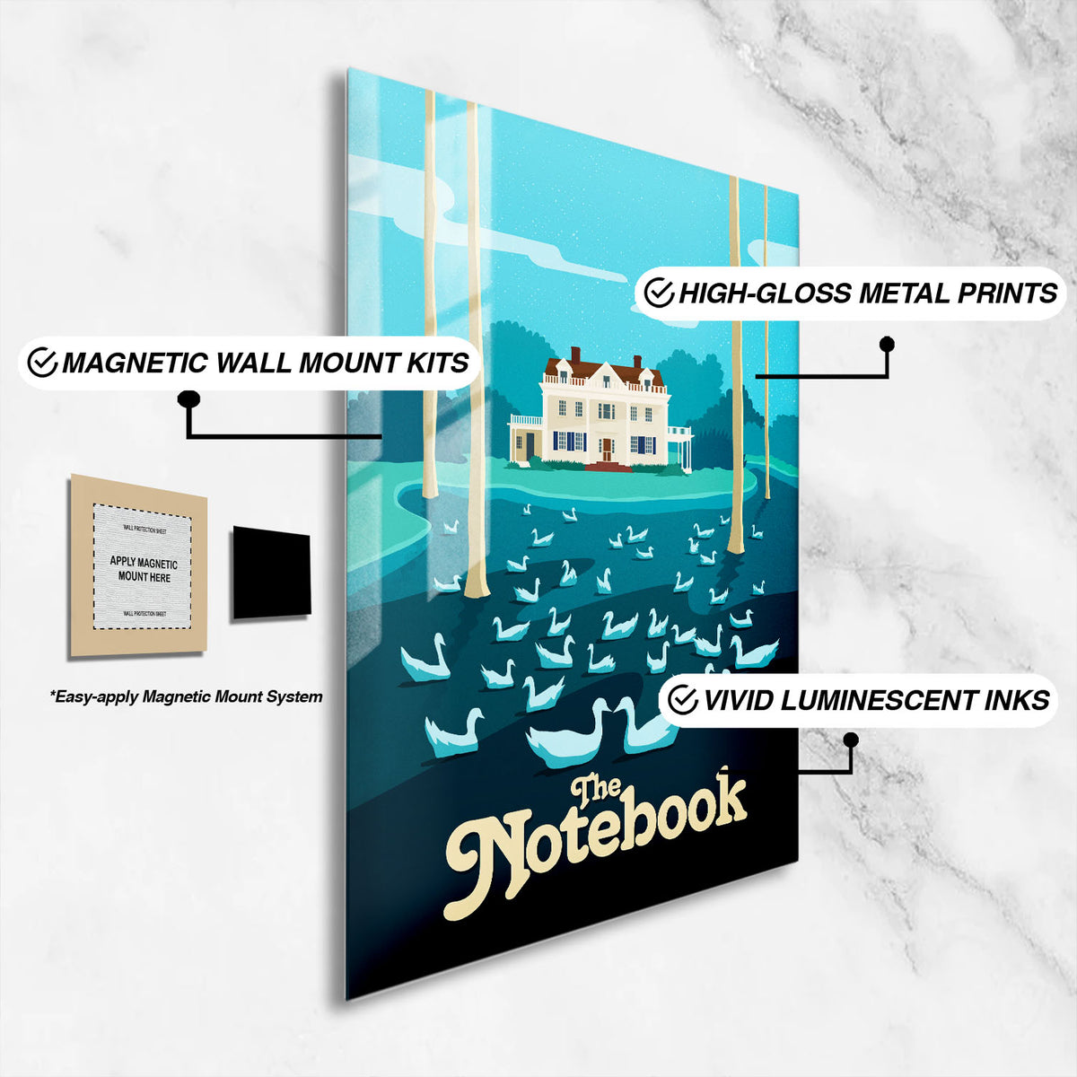 Flex Designs Metal Poster The Notebook Sketch 16 x 24" Home Goods - Movie 2004 Movie Metal Poster