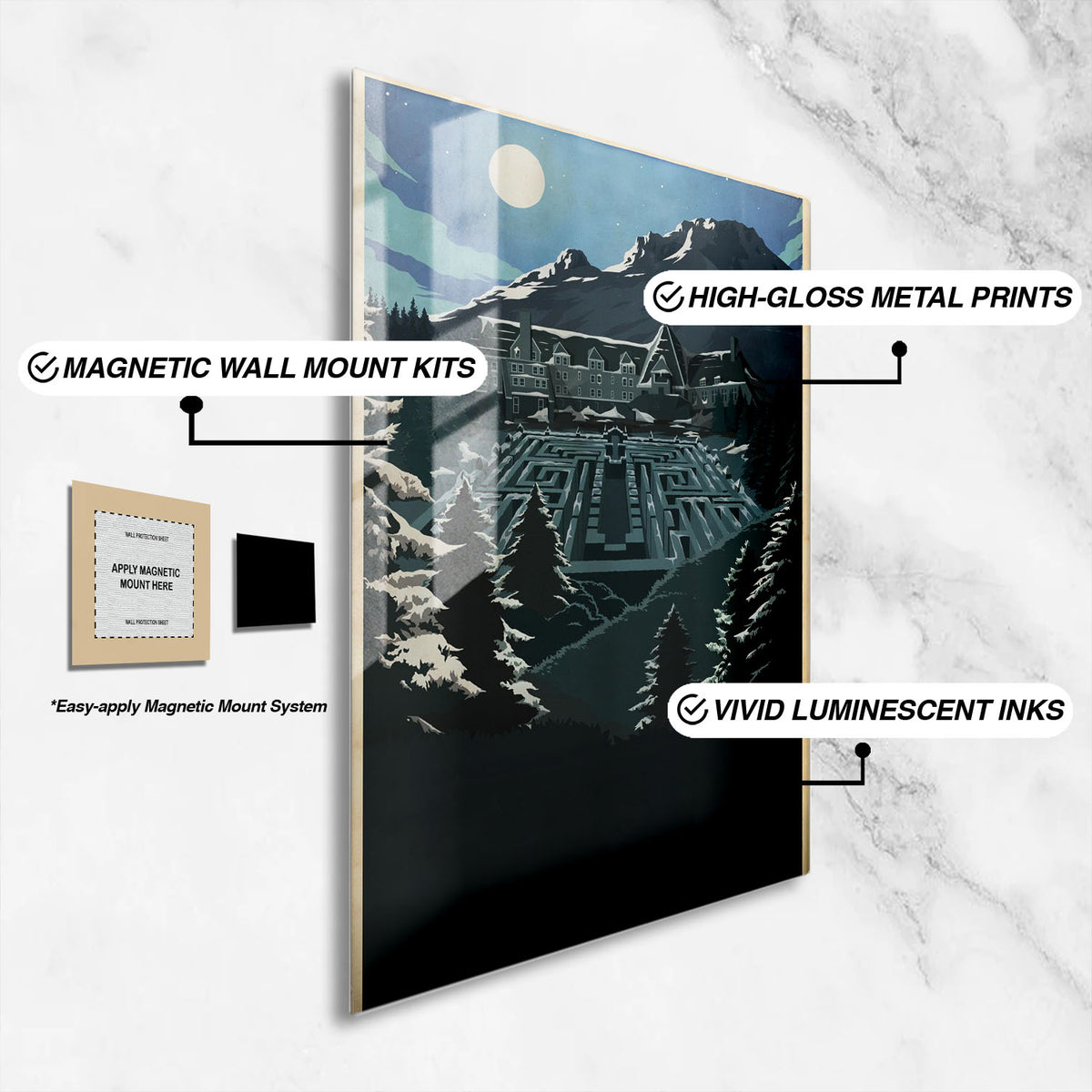 Flex Designs Metal Poster The Shining Sketch 16 x 24" Home Goods - Movie 1980 Movie Metal Poster