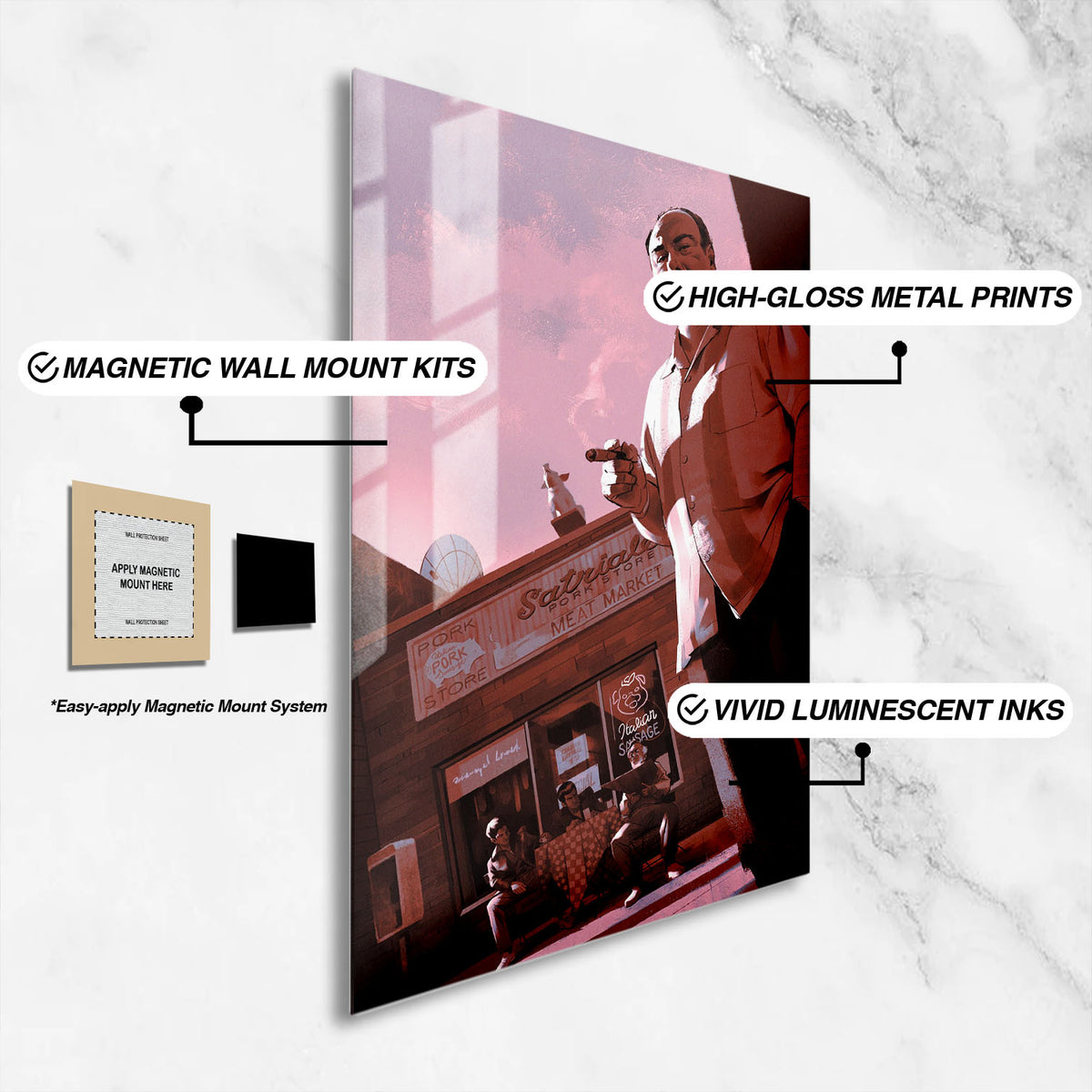 Flex Designs Metal Poster The Sopranos 16 x 24" Home Goods - TV Show 1999 TV Show Metal Poster