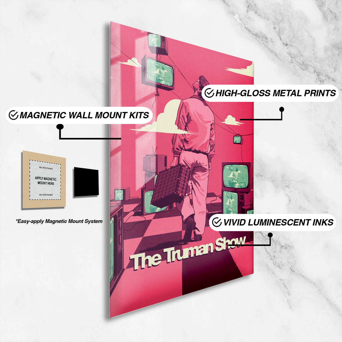 Flex Designs Metal Poster The Truman Show 16 x 24" Home Goods - Movie 1998 Movie Metal Poster