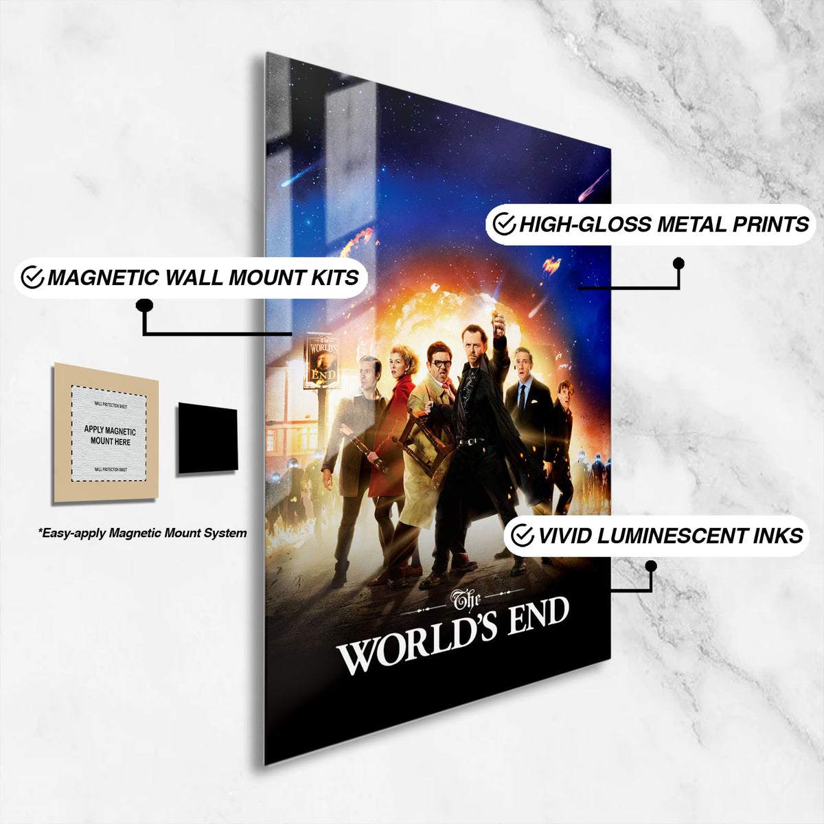 Flex Designs Metal Poster The Worlds End 16 x 24" Home Goods - Movie 2013 Movie Metal Poster