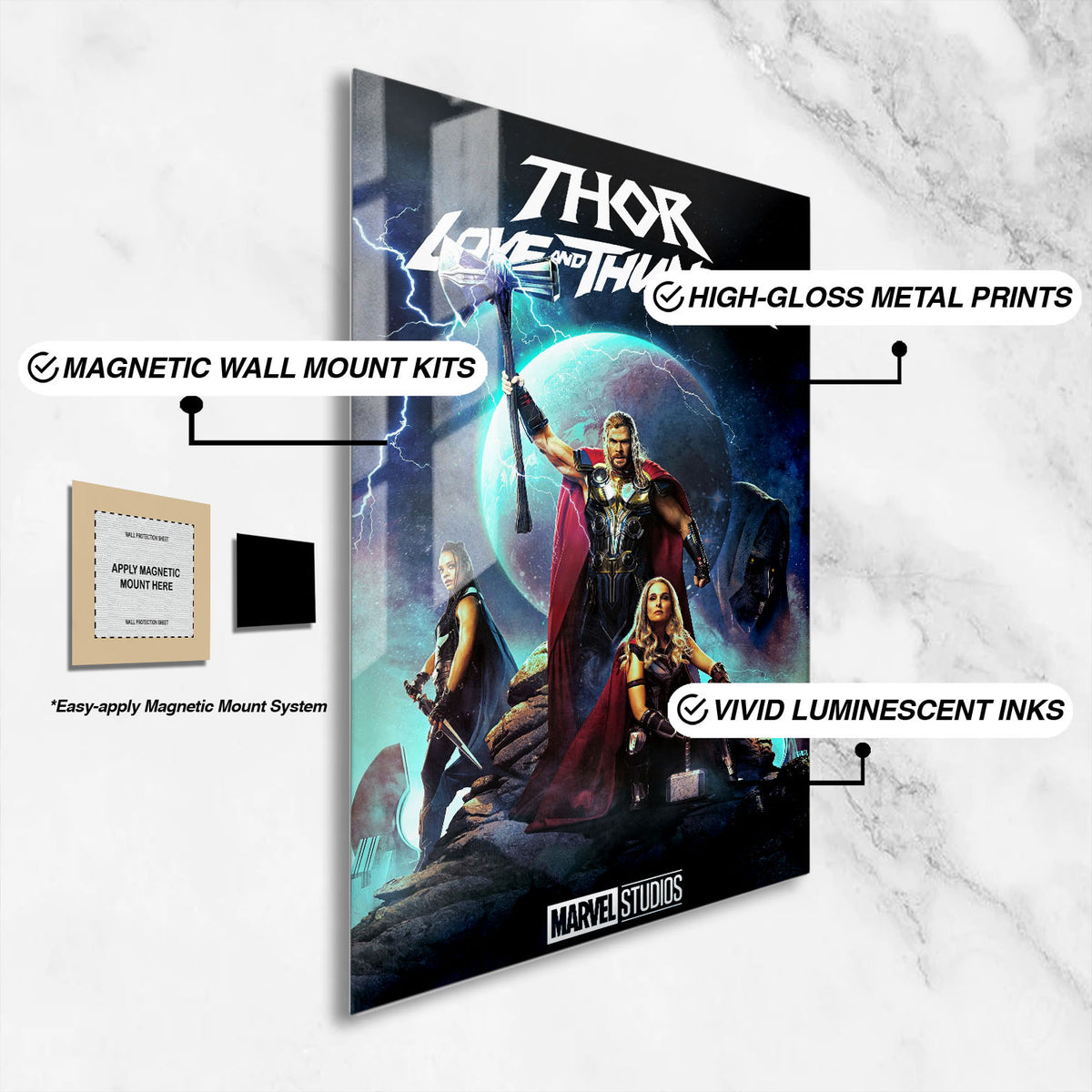 Flex Designs Metal Poster Thor- Love and Thunder 16 x 24" Home Goods - Movie 2022 Movie Metal Poster