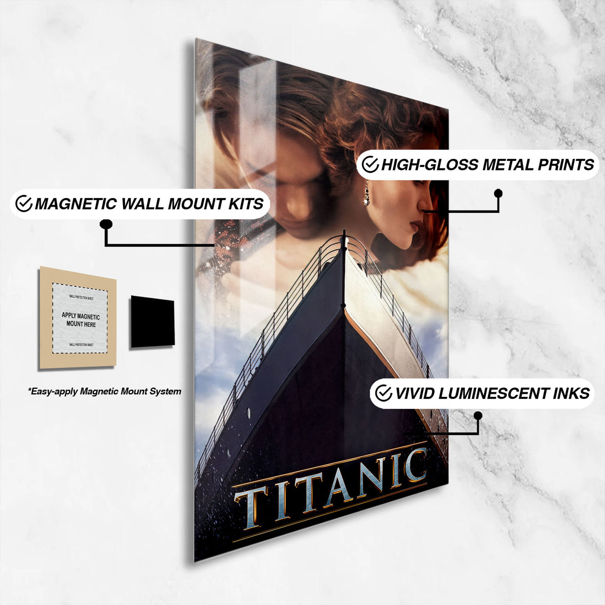 Flex Designs Metal Poster Titanic Theatrical 16 x 24" Home Goods - Movie 1997 Movie Metal Poster