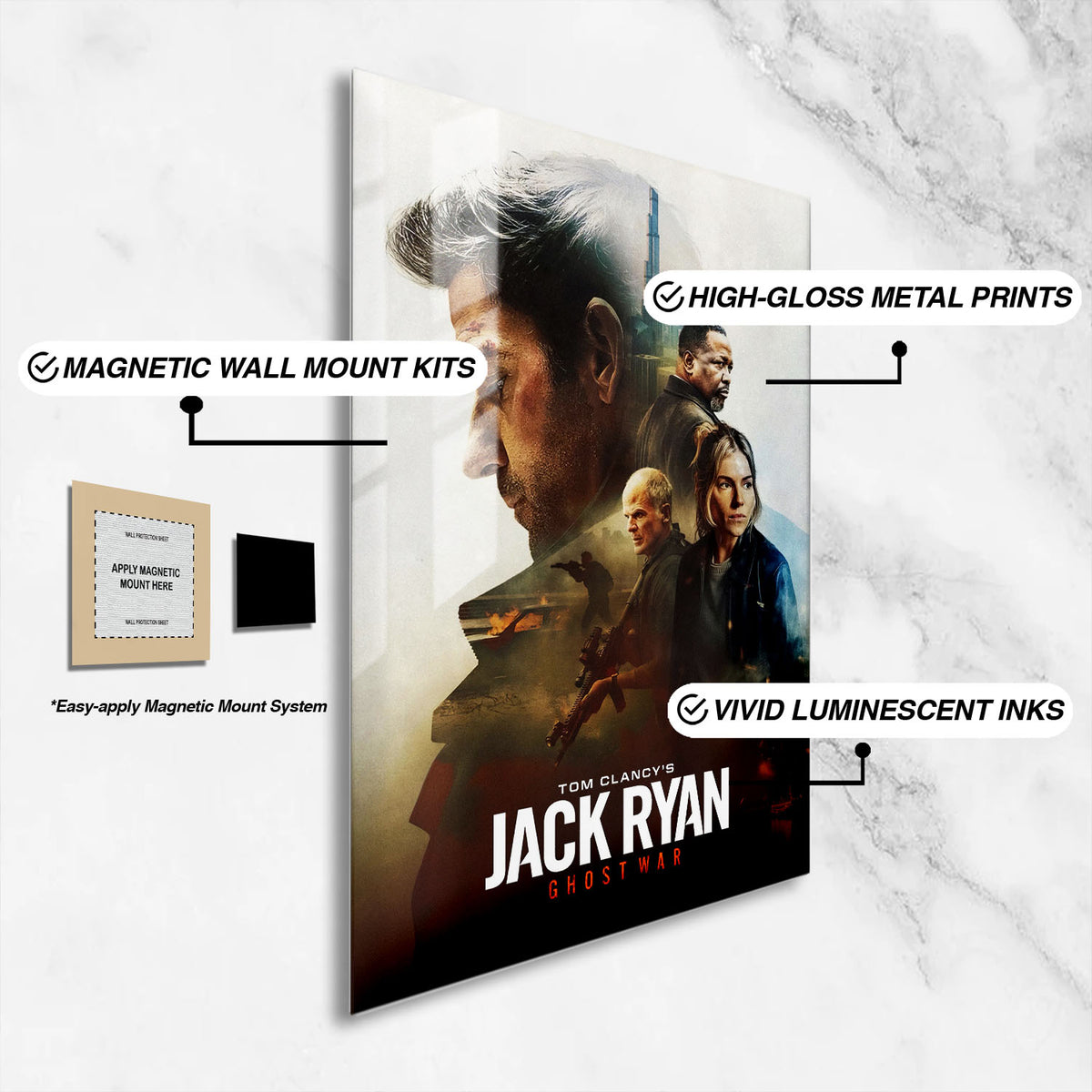 Flex Designs Metal Poster Tom Clancys Jack Ryan Ghost War 16 x 24" Home Goods - Movie 2026 Movie Metal Poster