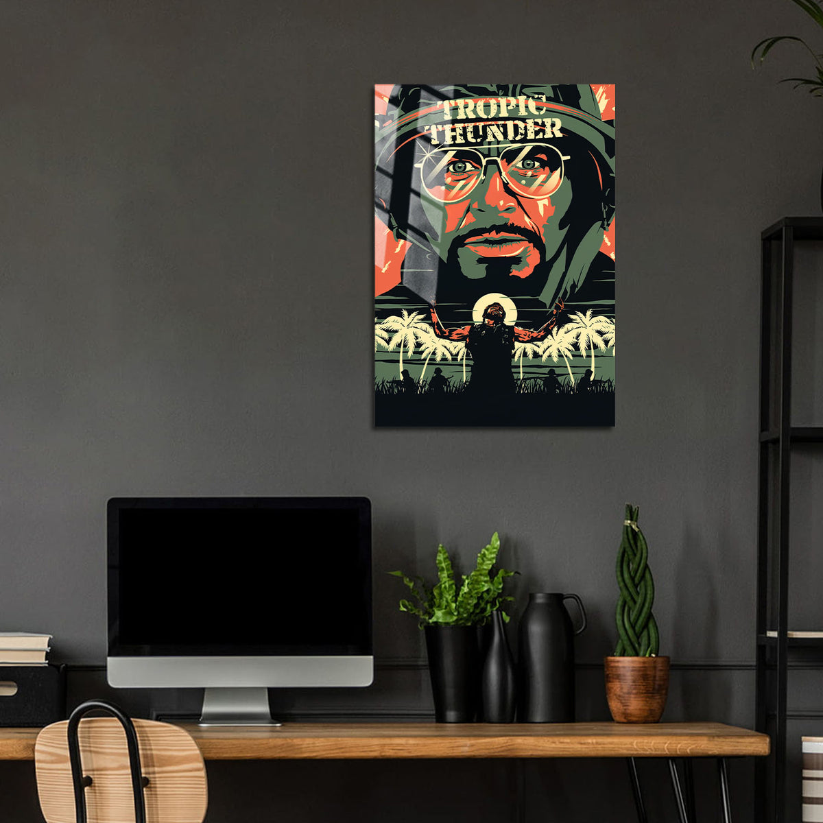 Flex Designs Metal Poster Tropic Thunder 24 x 36" Home Goods - Movie 2008 Movie Metal Poster