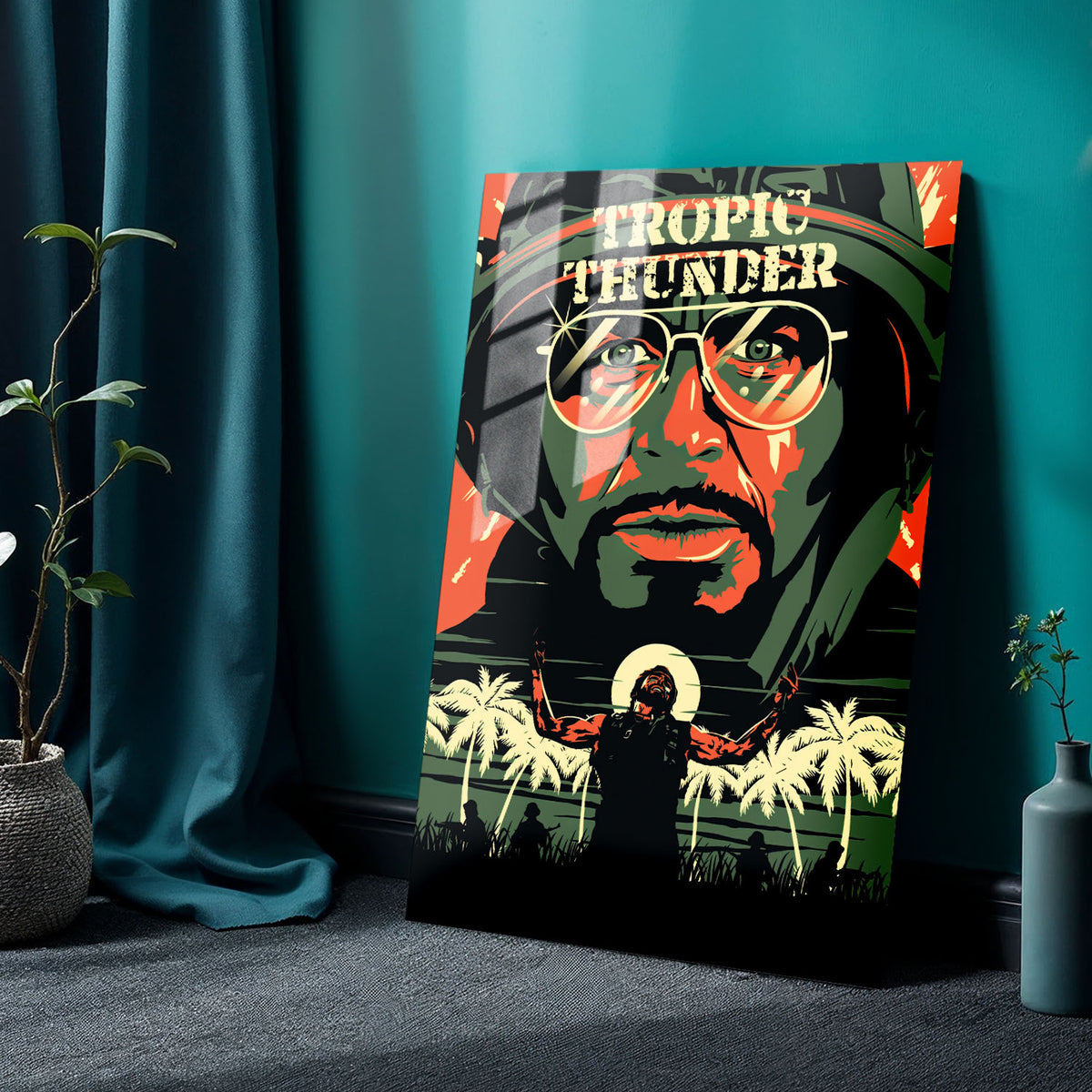 Flex Designs Metal Poster Tropic Thunder 24 x 36" Home Goods - Movie 2008 Movie Metal Poster