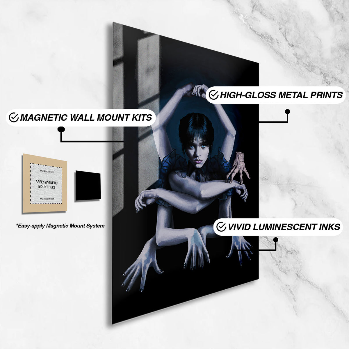 Flex Designs Metal Poster Wednesday Textless 16 x 24" Home Goods - TV Show 2022 TV Show Metal Poster