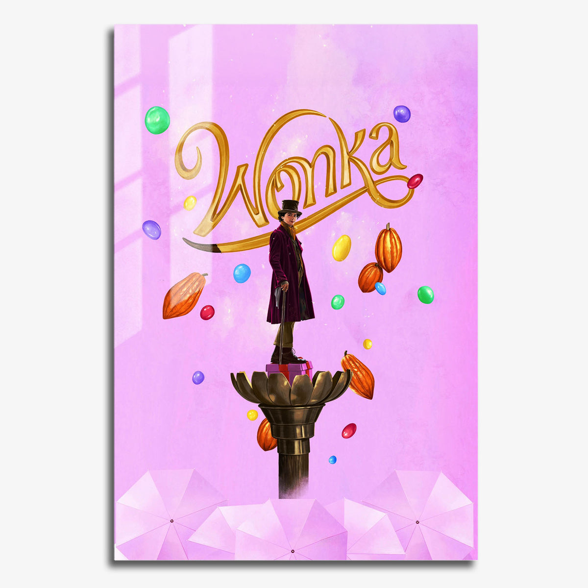 Flex Designs Metal Poster Wonka 11 x 17" Home Goods - Movie 2023 Movie Metal Poster
