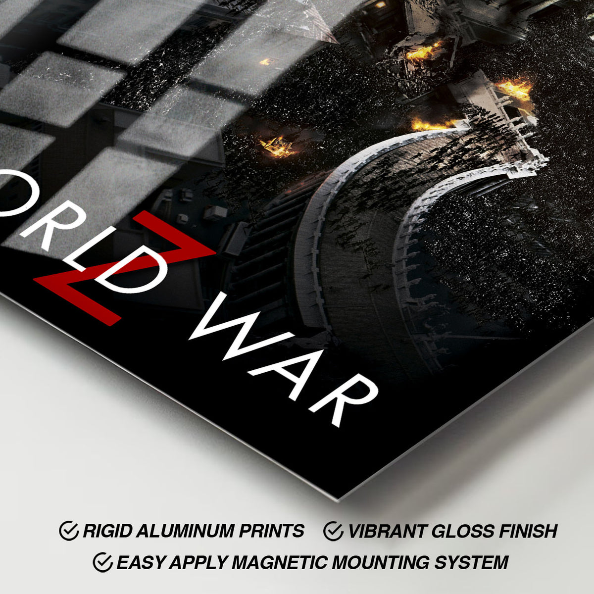 Flex Designs Metal Poster World War Z Theatrical 11 x 17" Home Goods - Movie 2013 Movie Metal Poster