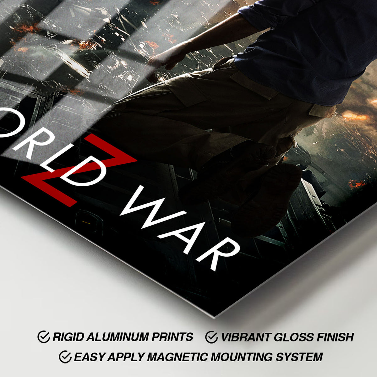 Flex Designs Metal Poster World War Z 11 x 17" Home Goods - Movie 2013 Movie Metal Poster