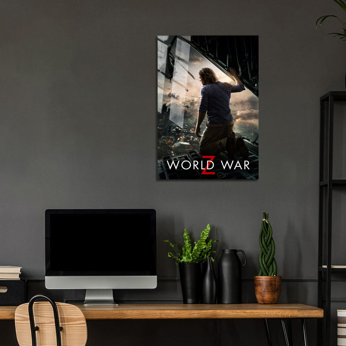 Flex Designs Metal Poster World War Z 24 x 36" Home Goods - Movie 2013 Movie Metal Poster