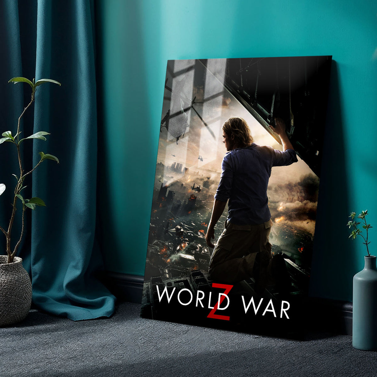 Flex Designs Metal Poster World War Z 24 x 36" Home Goods - Movie 2013 Movie Metal Poster