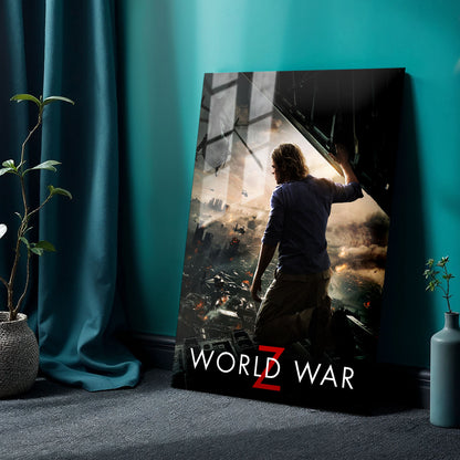 Flex Designs Metal Poster World War Z 24 x 36" Home Goods - Movie 2013 Movie Metal Poster