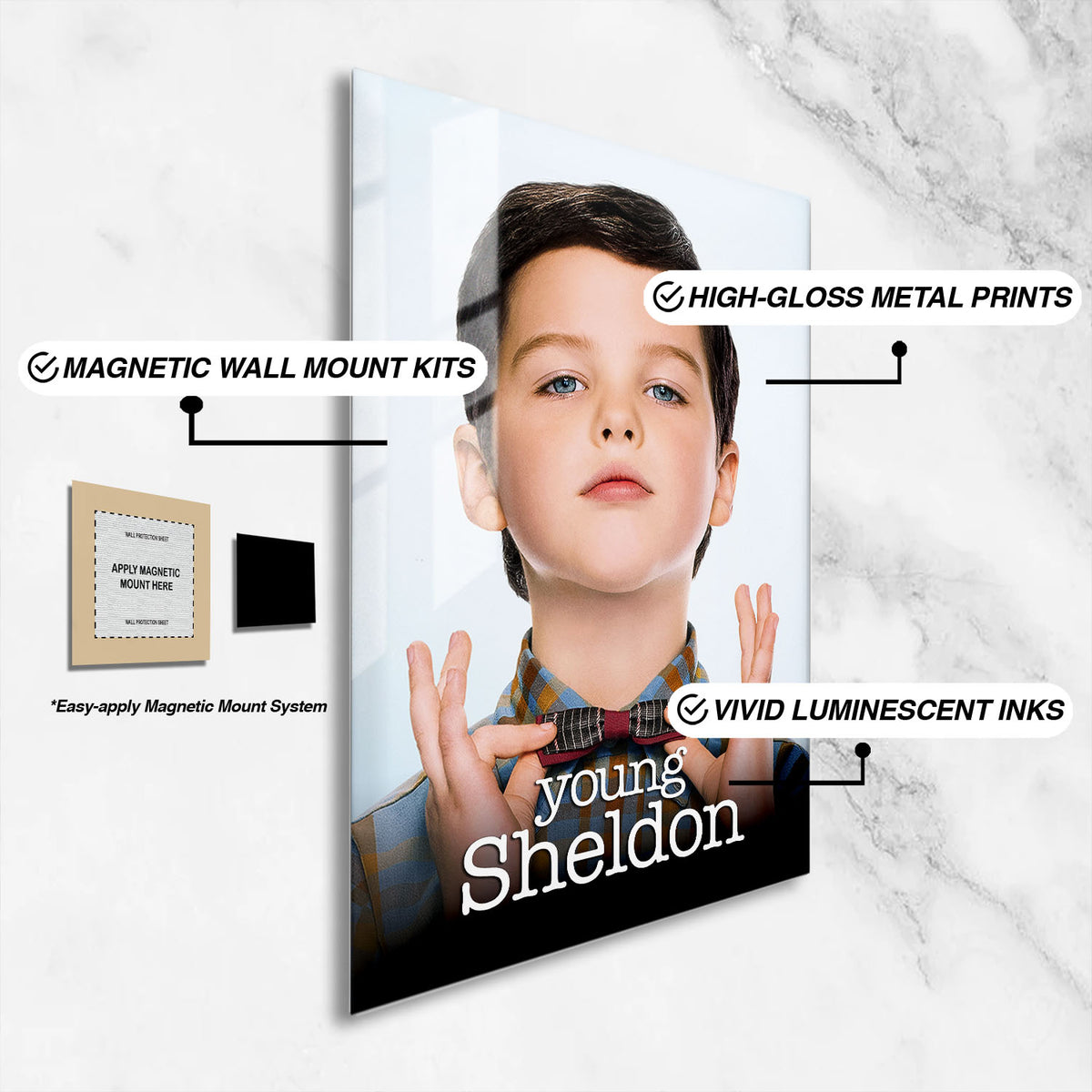 Flex Designs Metal Poster Young Sheldon 16 x 24" Home Goods - TV Show 2017 TV Show Metal Poster