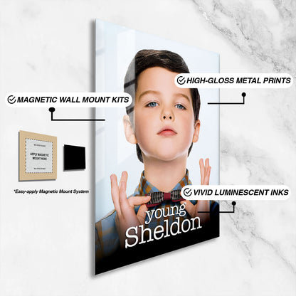 Flex Designs Metal Poster Young Sheldon 16 x 24" Home Goods - TV Show 2017 TV Show Metal Poster