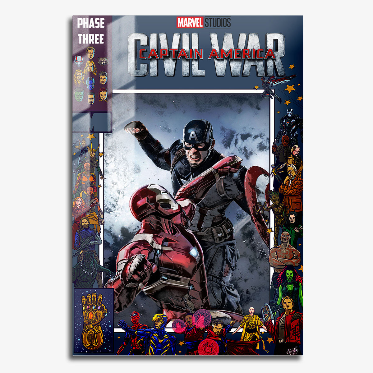 Flex Designs Metal Poster Captain America Civil War Comics 11 x 17" Home Goods - Movie 2016 Movie Metal Poster
