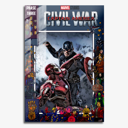 Flex Designs Metal Poster Captain America Civil War Comics 11 x 17" Home Goods - Movie 2016 Movie Metal Poster