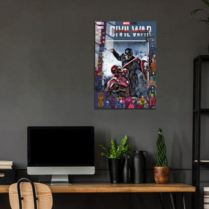 Flex Designs Metal Poster Captain America Civil War Comics 24 x 36" Home Goods - Movie 2016 Movie Metal Poster