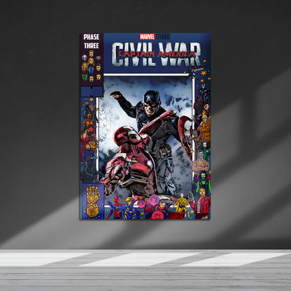Flex Designs Metal Poster Captain America Civil War Comics 5 x 7" Home Goods - Movie 2016 Movie Metal Poster