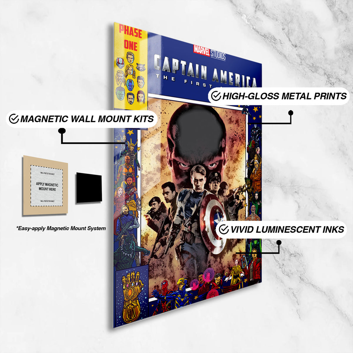 Flex Designs Metal Poster Captain America The First Avenger Comics 16 x 24" Home Goods - Movie 2011 Movie Metal Poster