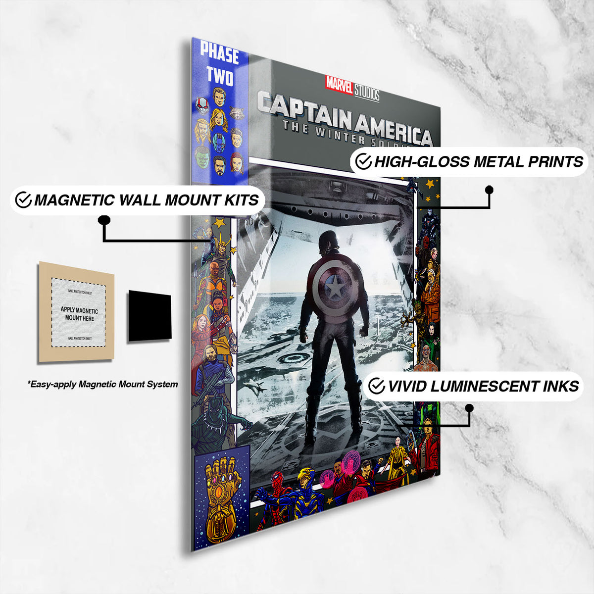 Flex Designs Metal Poster Captain America The Winter Soldier Comics 16 x 24" Home Goods - Movie 2014 Movie Metal Poster