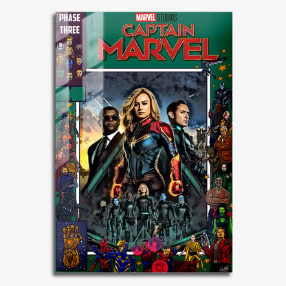 Flex Designs Metal Poster Captain Marvel Comics 11 x 17" Home Goods - Movie 2019 Movie Metal Poster