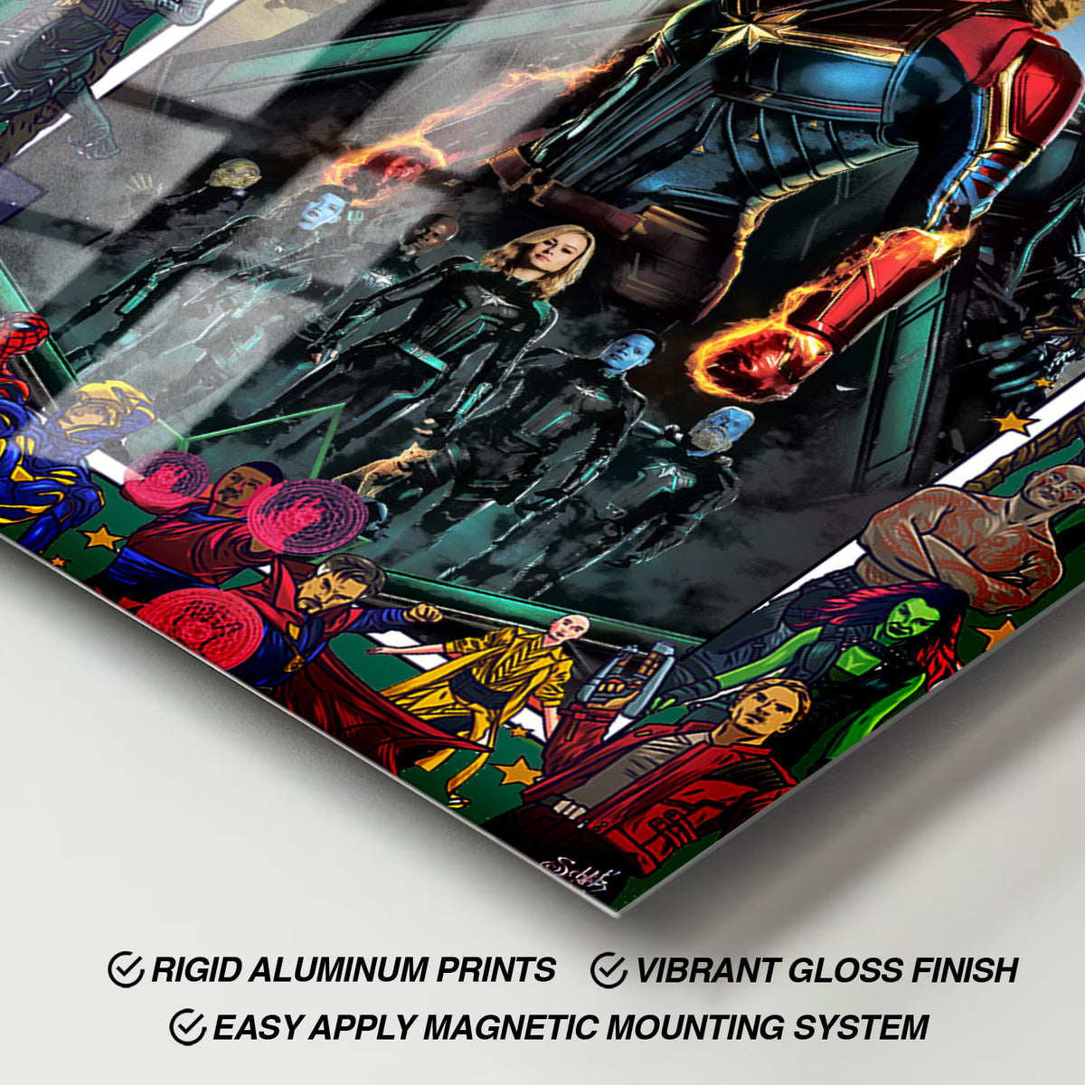 Flex Designs Metal Poster Captain Marvel Comics 11 x 17" Home Goods - Movie 2019 Movie Metal Poster