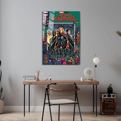 Flex Designs Metal Poster Captain Marvel Comics 5 x 7" Home Goods - Movie 2019 Movie Metal Poster