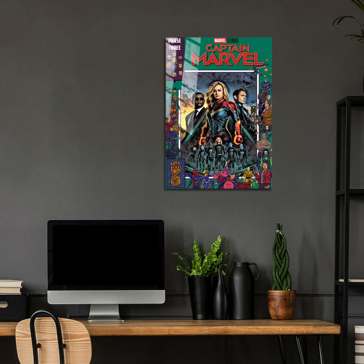 Flex Designs Metal Poster Captain Marvel Comics 24 x 36" Home Goods - Movie 2019 Movie Metal Poster