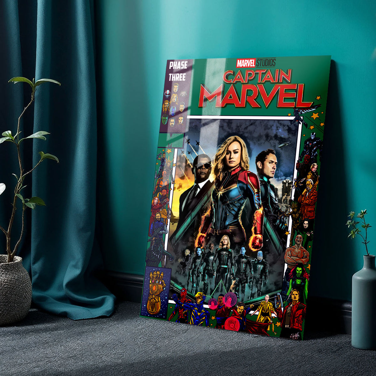 Flex Designs Metal Poster Captain Marvel Comics 24 x 36" Home Goods - Movie 2019 Movie Metal Poster