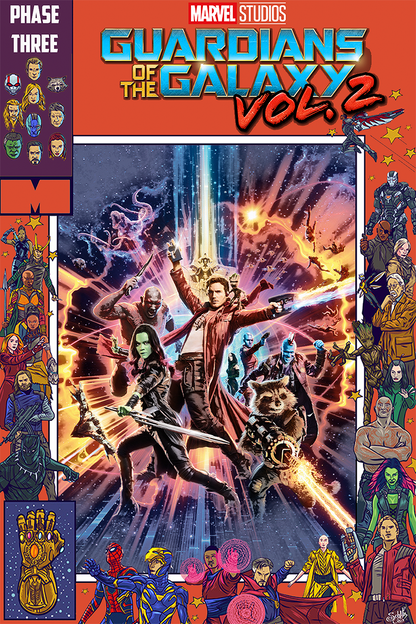 Flex Designs Metal Poster Guardians of the Galaxy Vol 2 Comics 11 x 17" Home Goods - Movie 2017 Movie Metal Poster