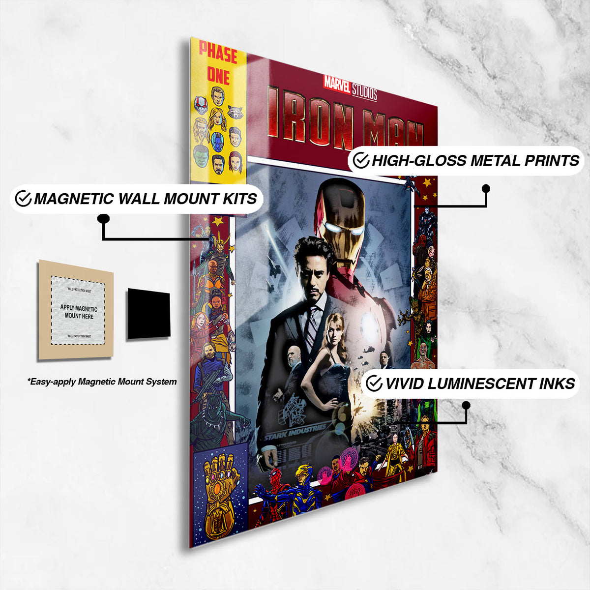 Flex Designs Metal Poster Iron Man Comics 16 x 24" Home Goods - Movie 2008 Movie Metal Poster